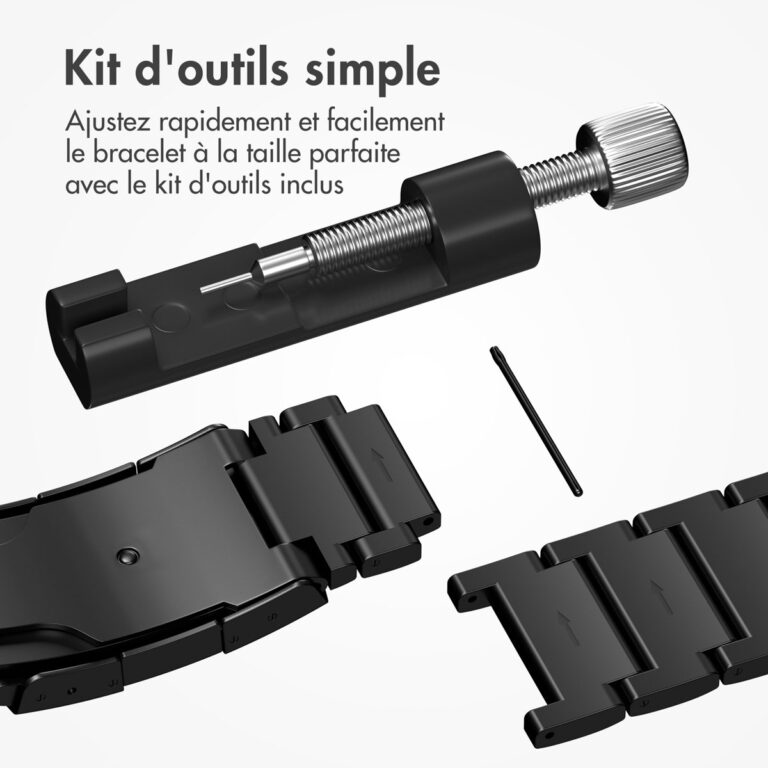 Accezz Mat Titanium bandje Apple Watch Series 1 t/m 10 / SE / Ultra (2) (44/45/46/49 mm) - Zwart - Afbeelding 9