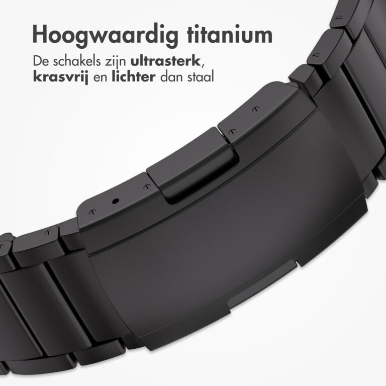 Accezz Mat Titanium bandje Apple Watch Series 1 t/m 10 / SE / Ultra (2) (44/45/46/49 mm) - Zwart - Afbeelding 5