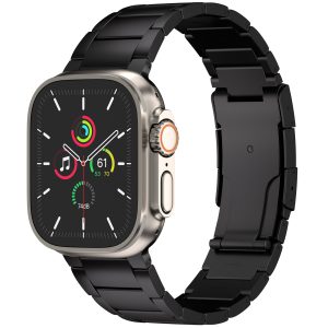 Accezz Mat Titanium bandje Apple Watch Series 1 t/m 11 / SE / Ultra (44/45/46/49 mm) - Zwart