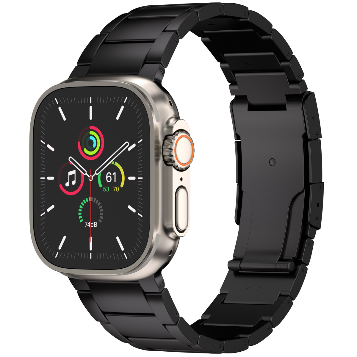Accezz Mat Titanium bandje Apple Watch Series 1 t/m 10 / SE / Ultra (2) (44/45/46/49 mm) – Zwart