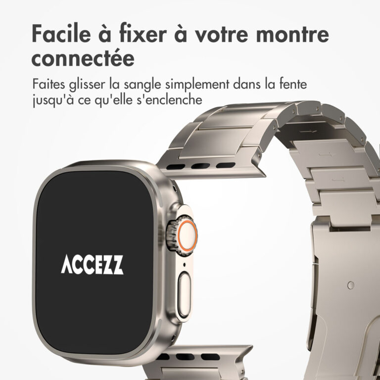 Accezz Mat Titanium bandje Apple Watch Series 1 t/m 10 / SE / Ultra (2) (44/45/46/49 mm) - Titanium - Afbeelding 8