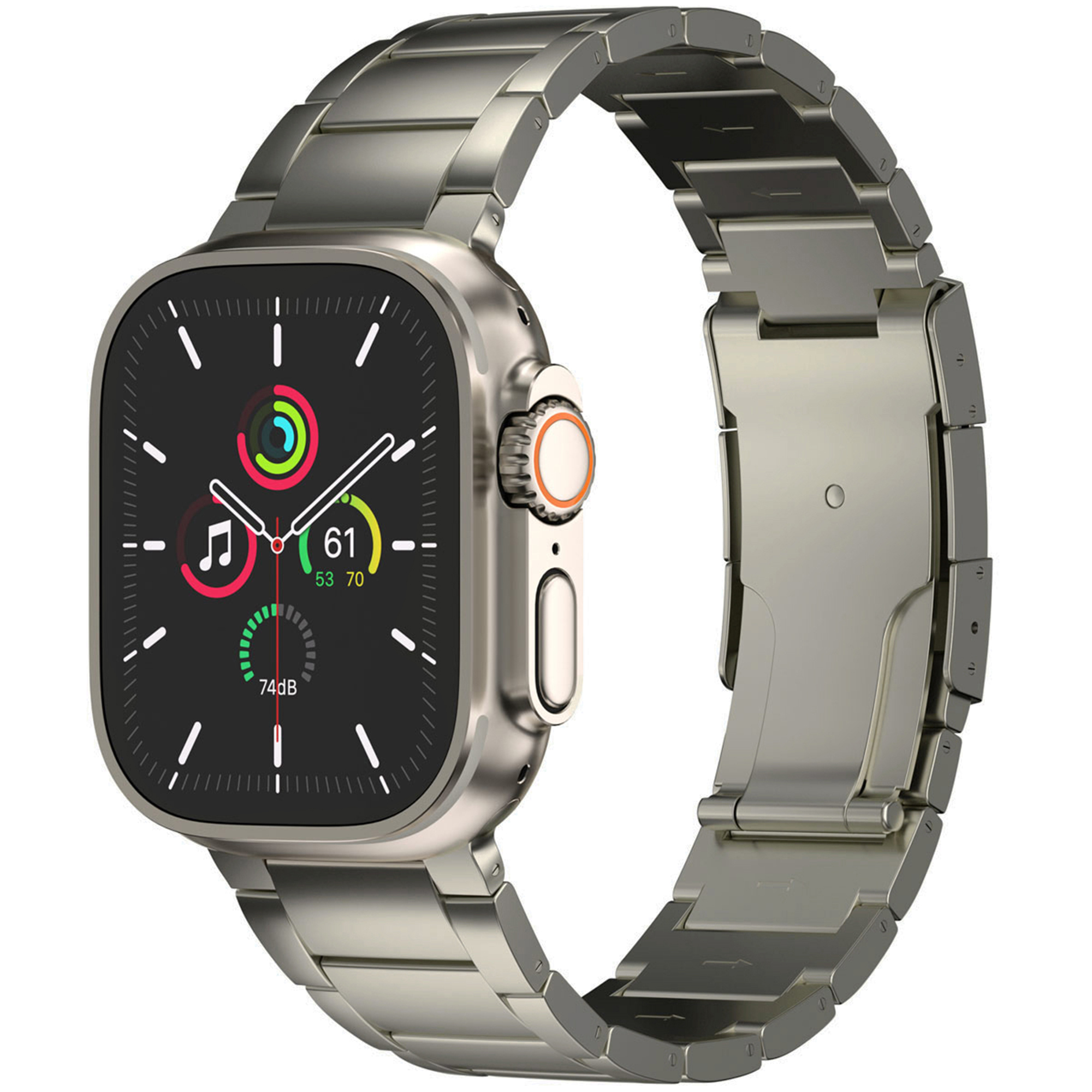Accezz Mat Titanium bandje Apple Watch Series 1 t/m 11 / SE / Ultra (44/45/46/49 mm) – Titanium