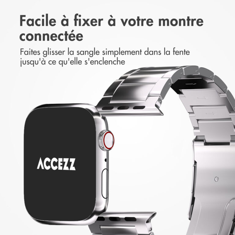Accezz Glans Titanium bandje Apple Watch Series 1 t/m 9 / SE (38/40/41 mm) | Series 10 (42 mm) - Zilver - Afbeelding 7