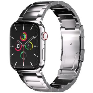 Accezz Mat Titanium bandje Apple Watch Series 1 t/m 9 / SE (38/40/41 mm) | Series 10 / 11 (42 mm) - Zilver