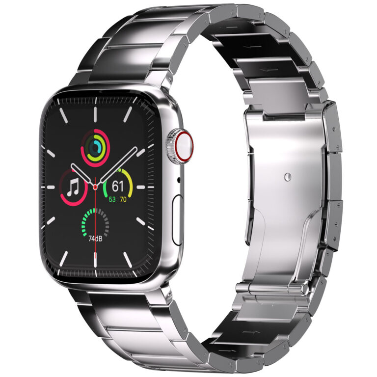 Accezz Glans Titanium bandje Apple Watch Series 1 t/m 9 / SE (38/40/41 mm) | Series 10 (42 mm) - Zilver - Afbeelding 6