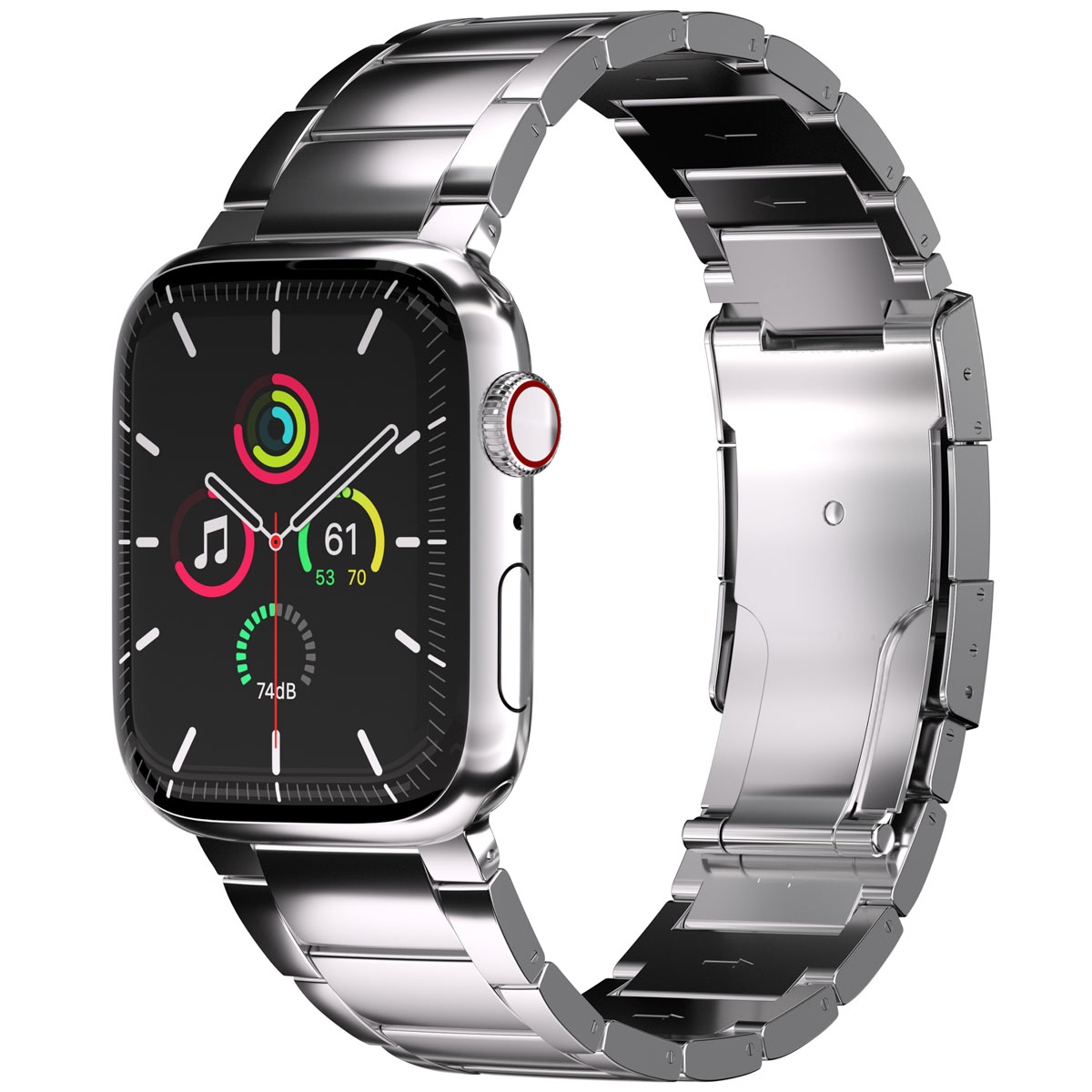 Accezz Glans Titanium bandje Apple Watch Series 1 t/m 9 / SE (38/40/41 mm) | Series 10 (42 mm) – Zilver