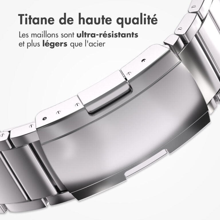 Accezz Glans Titanium bandje Apple Watch Series 1 t/m 10 / SE / Ultra (2) (44/45/46/49 mm) - Zilver - Afbeelding 10
