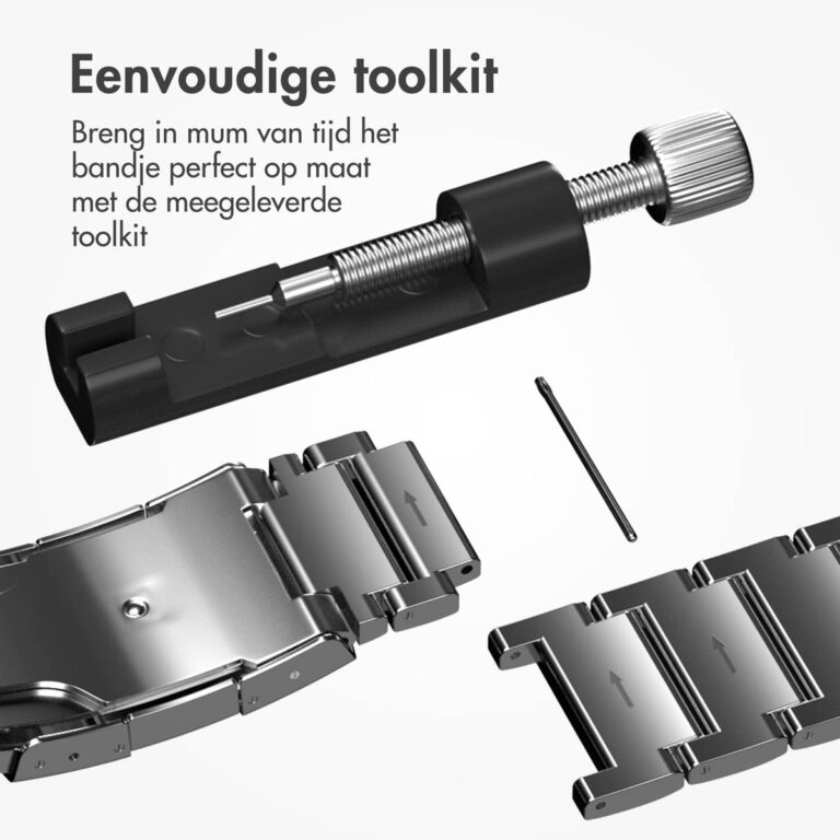 Accezz Glans Titanium bandje Apple Watch Series 1 t/m 10 / SE / Ultra (2) (44/45/46/49 mm) - Zilver - Afbeelding 5