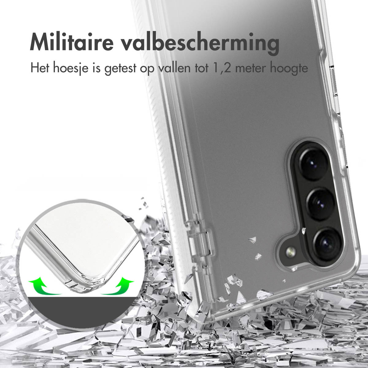 Accezz Xtreme Impact Backcover Samsung Galaxy Z Fold 5 - Transparant - Afbeelding 6