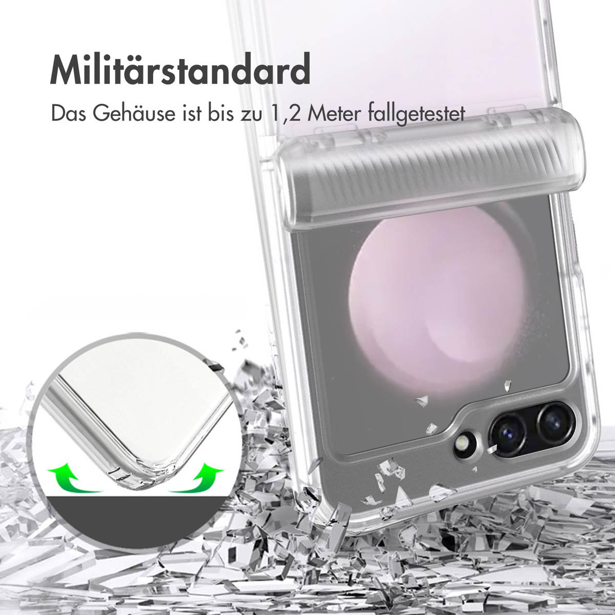 Accezz Xtreme Impact Backcover Samsung Galaxy Z Flip 5 - Transparant - Afbeelding 5