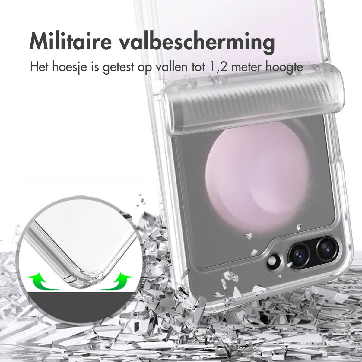 Accezz Xtreme Impact Backcover Samsung Galaxy Z Flip 5 - Transparant - Afbeelding 6
