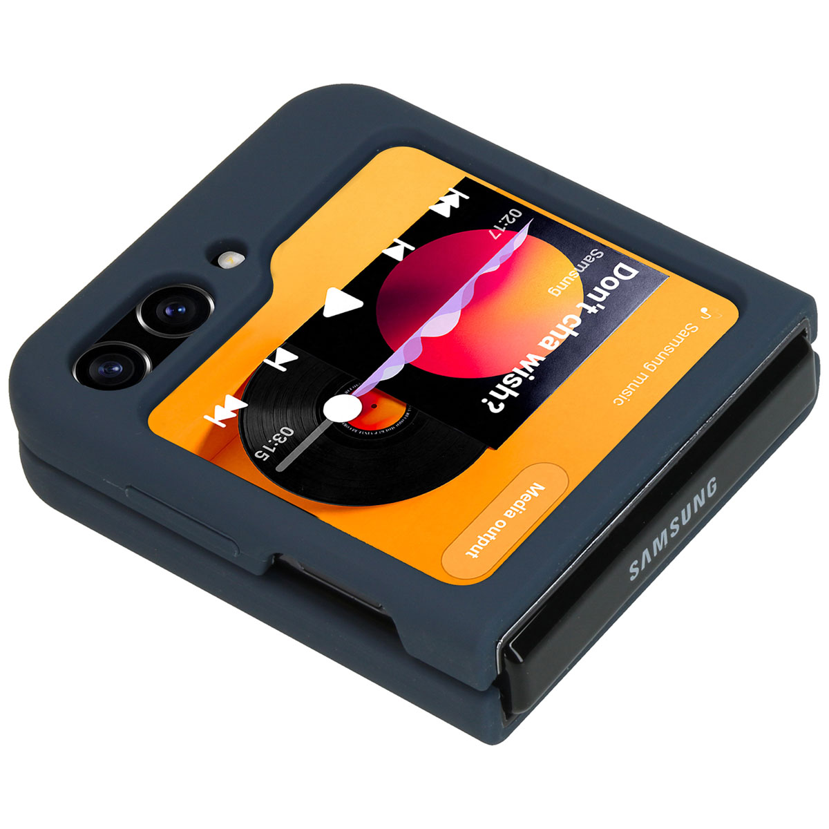 Accezz Liquid Silicone Backcover Samsung Galaxy Z Flip 5 - Donkerblauw - Afbeelding 10