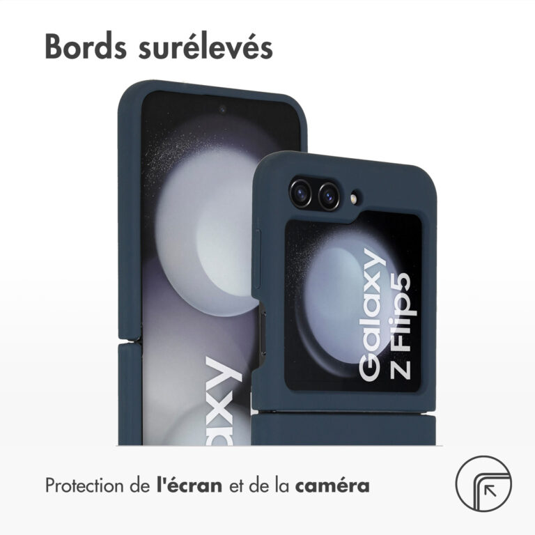 Accezz Liquid Silicone Backcover Samsung Galaxy Z Flip 5 - Donkerblauw - Afbeelding 5