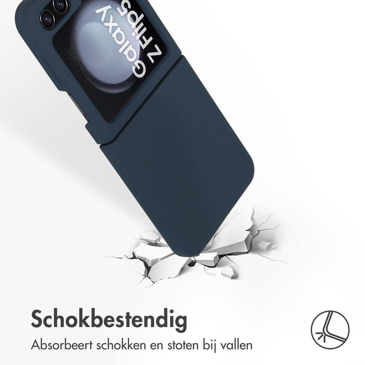 Accezz Liquid Silicone Backcover Samsung Galaxy Z Flip 5 - Donkerblauw - Afbeelding 3