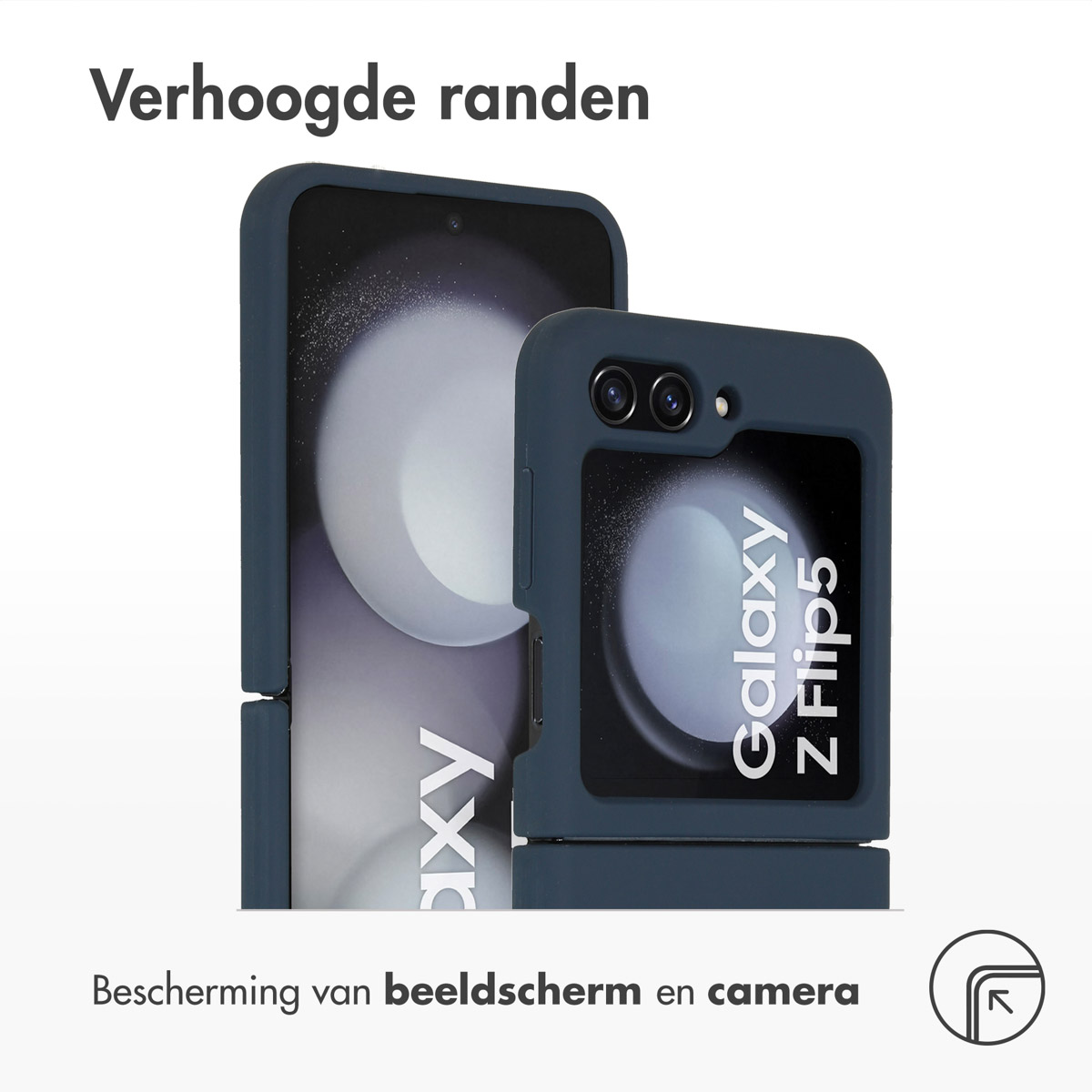 Accezz Liquid Silicone Backcover Samsung Galaxy Z Flip 5 - Donkerblauw - Afbeelding 2