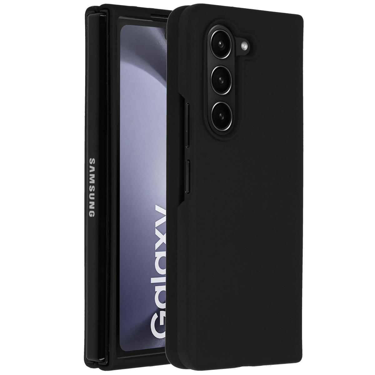 Accezz Liquid Silicone Backcover Samsung Galaxy Z Fold 5 - Zwart - Afbeelding 3