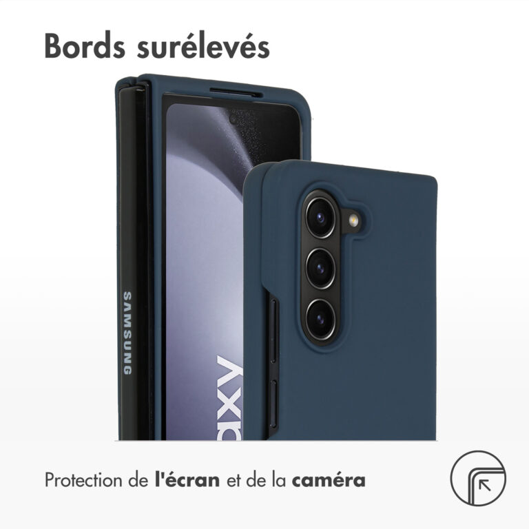 Accezz Liquid Silicone Backcover Samsung Galaxy Z Fold 5 - Donkerblauw - Afbeelding 5