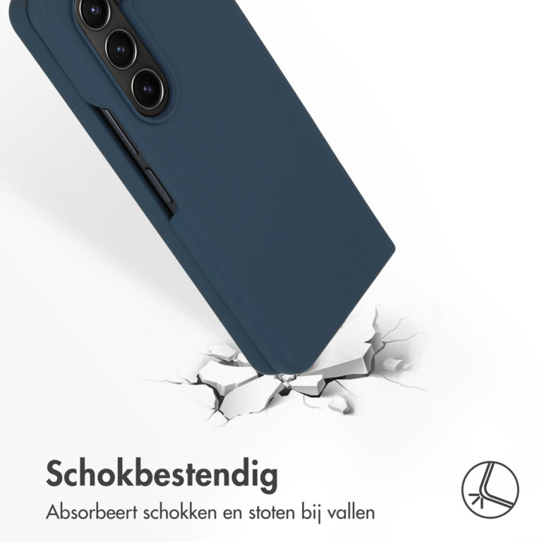 Accezz Liquid Silicone Backcover Samsung Galaxy Z Fold 5 - Donkerblauw - Afbeelding 3