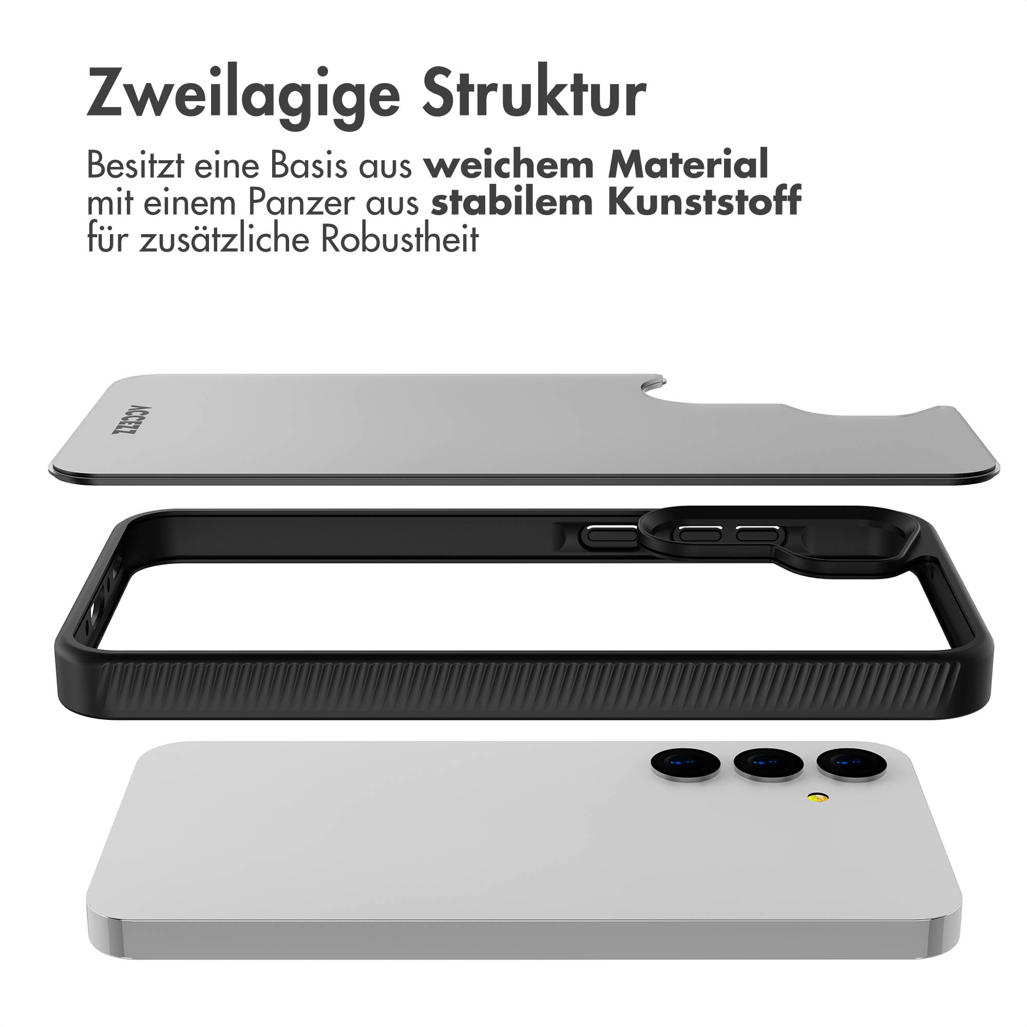 Accezz Rugged Frosted Backcover Samsung Galaxy A35 - Zwart - Afbeelding 6