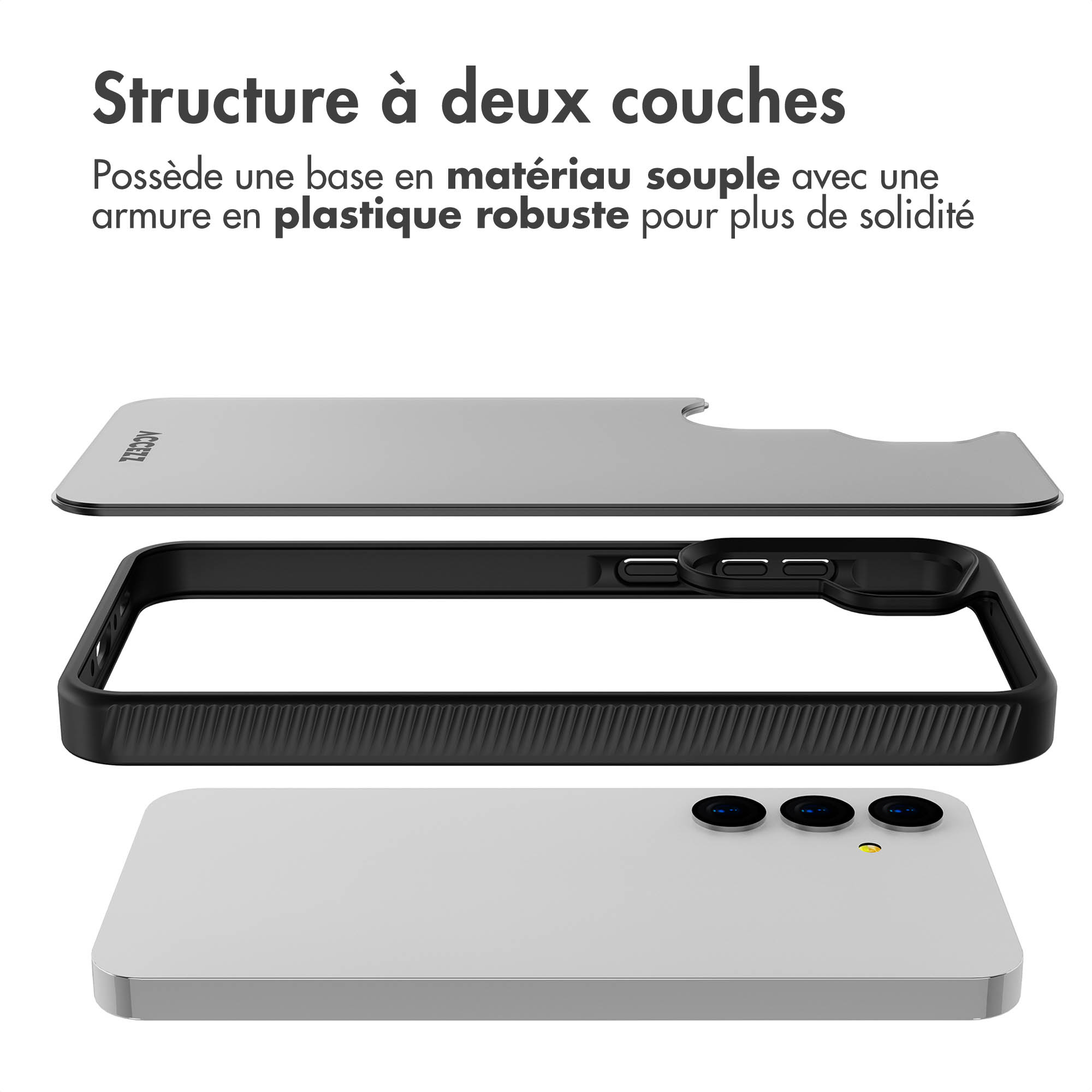 Accezz Rugged Frosted Backcover Samsung Galaxy A35 - Zwart - Afbeelding 5