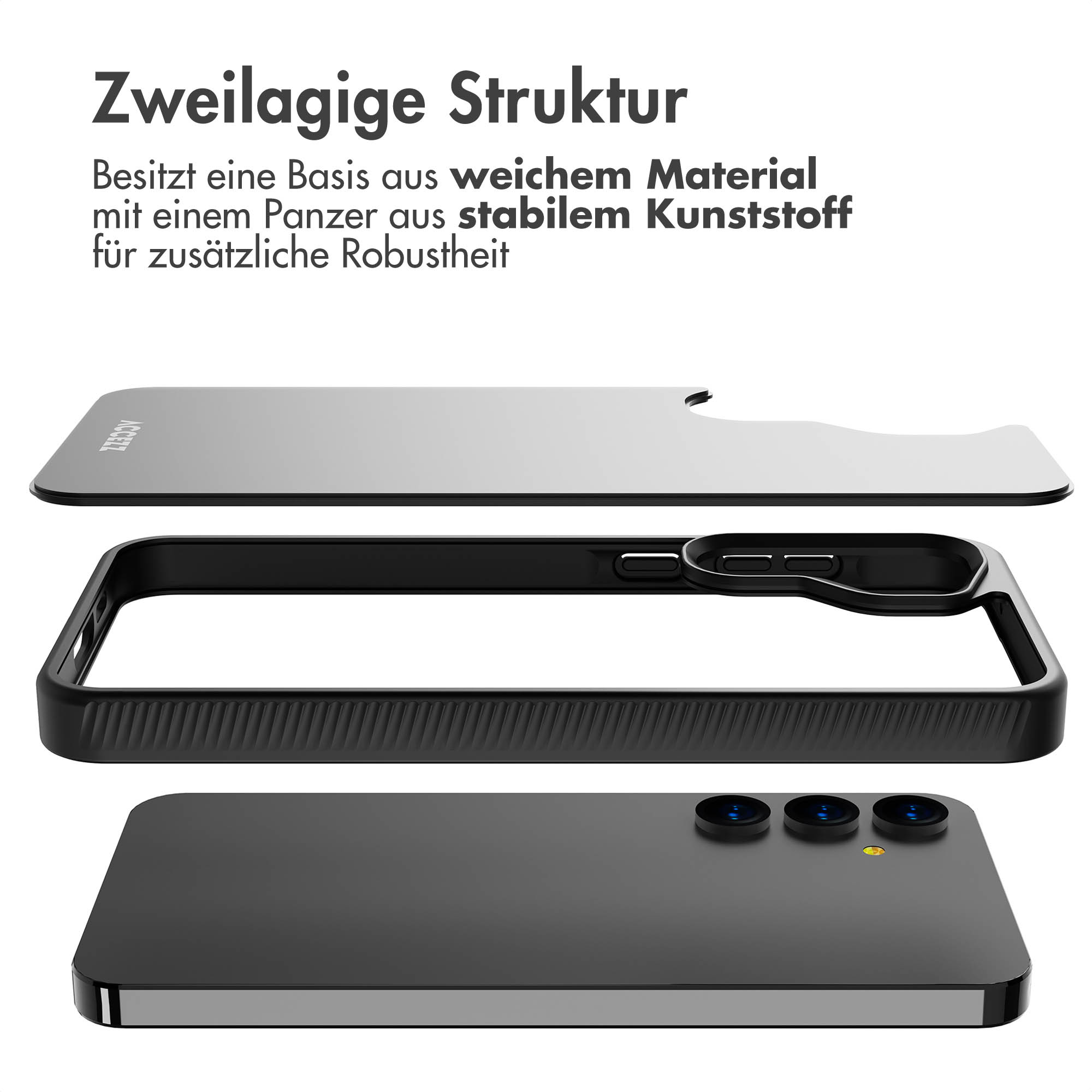 Accezz Rugged Frosted Backcover Samsung Galaxy A55 - Zwart - Afbeelding 6