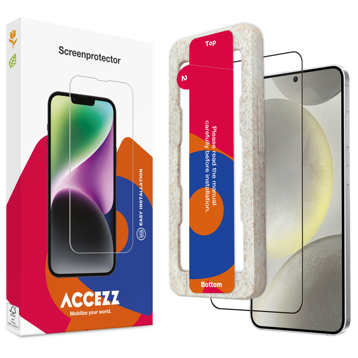 Accezz Gehard Glas Full Cover Screenprotector met applicator Samsung Galaxy S24 / S25 - Afbeelding 2