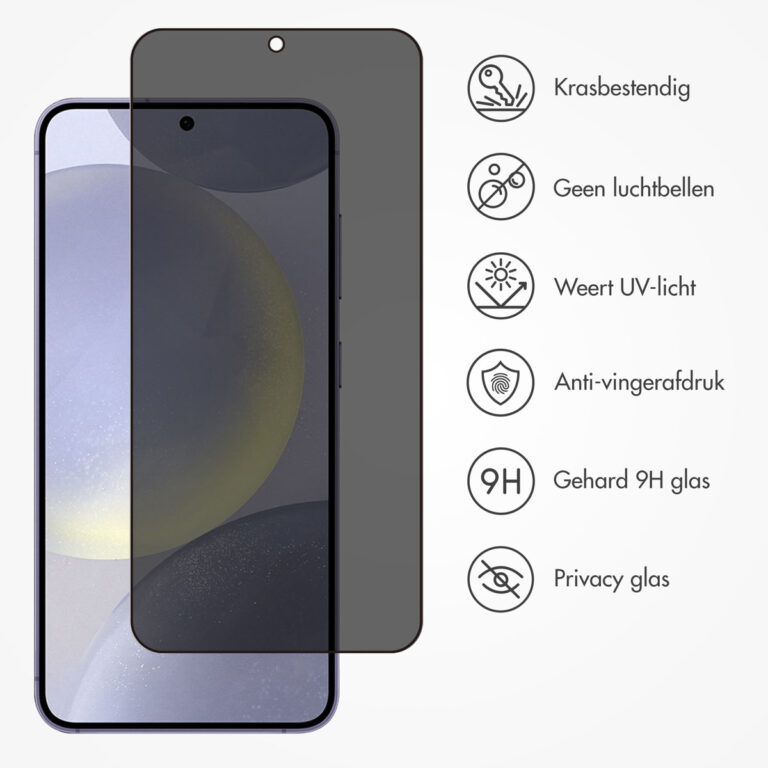 Accezz Gehard Glas Privacy Screenprotector Samsung Galaxy S24 Plus / S25 Plus - Transparant - Afbeelding 8