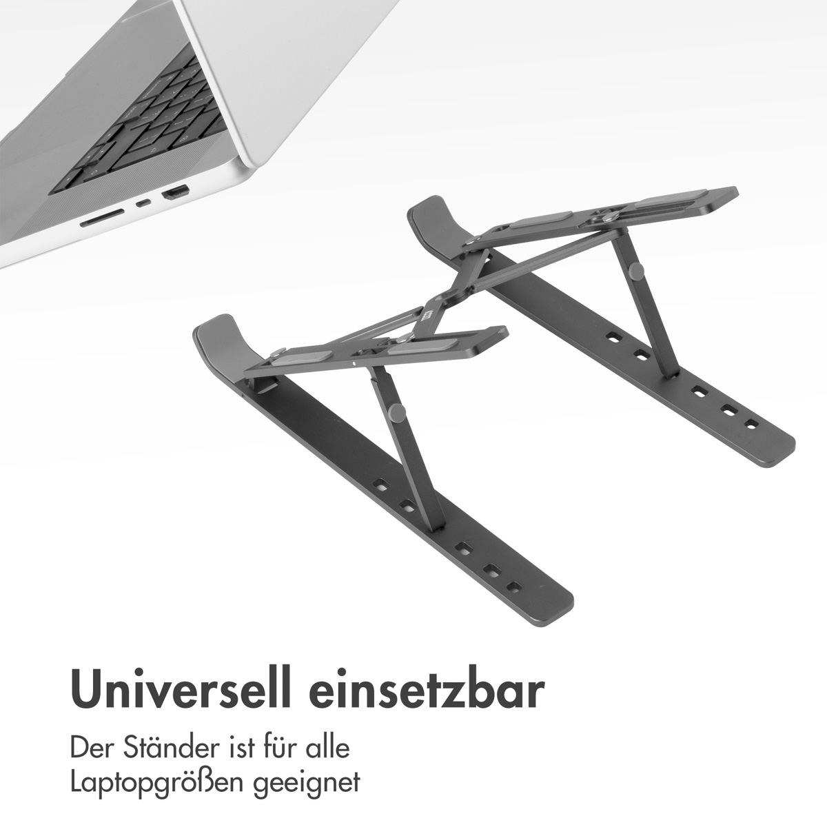 Accezz Laptop houder - Laptop standaard - Verstelbaar en opvouwbaar - Grijs - Afbeelding 9