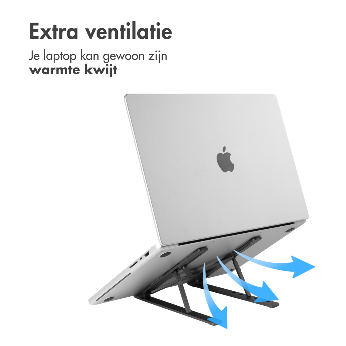 Accezz Laptop houder - Laptop standaard - Verstelbaar en opvouwbaar - Grijs - Afbeelding 9