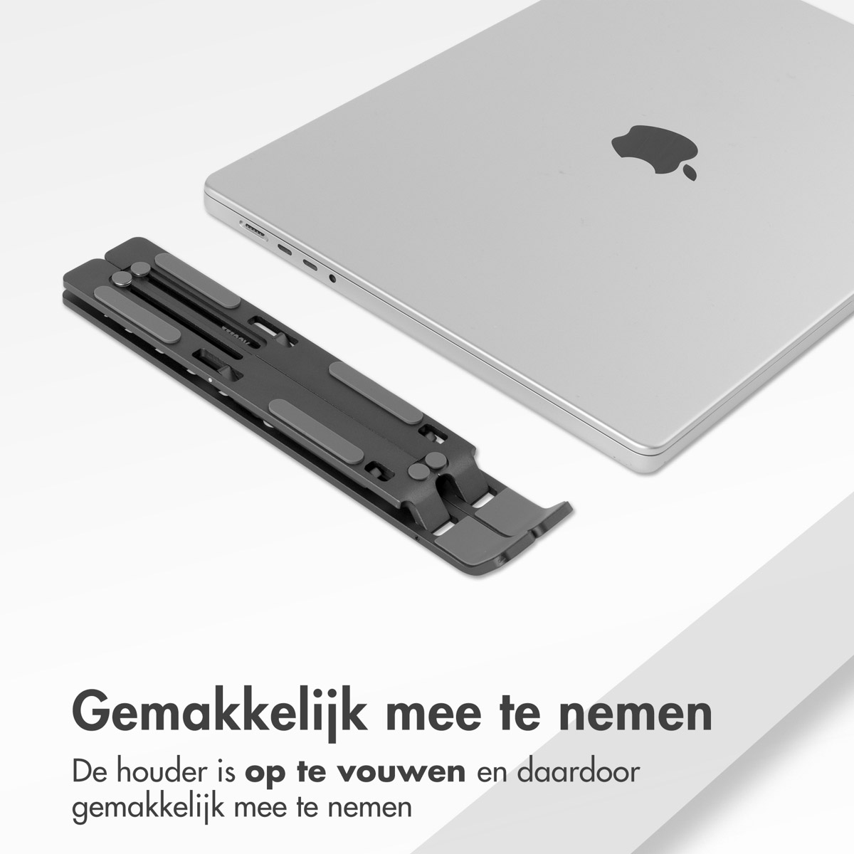 Accezz Laptop houder - Laptop standaard - Verstelbaar en opvouwbaar - Grijs - Afbeelding 8