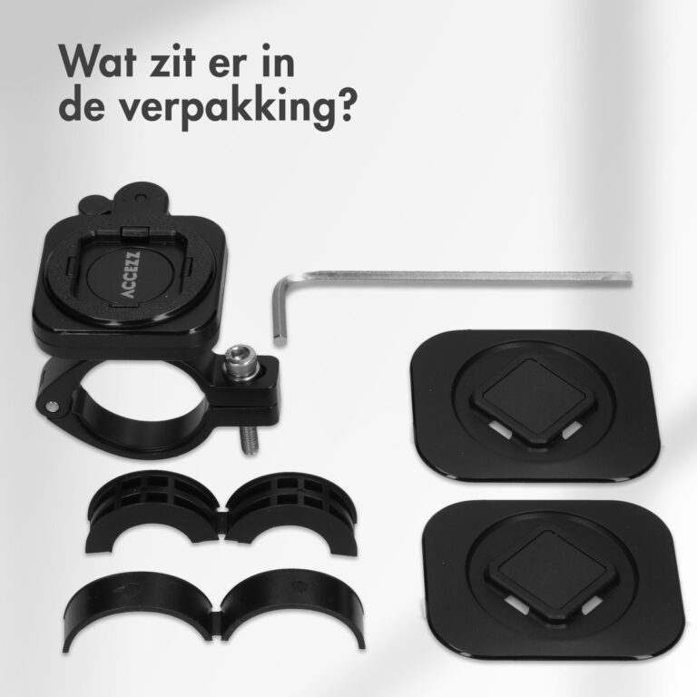 Accezz EasyLock telefoonhouder fiets - Universeel - Aluminium - 360 graden draaibaar - Zwart - Afbeelding 2