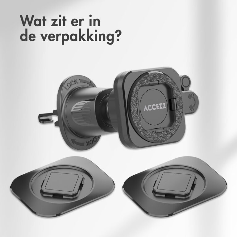 Accezz EasyLock telefoonhouder auto - Ventilatierooster - Universeel - 360 graden draaibaar - Zwart - Afbeelding 2