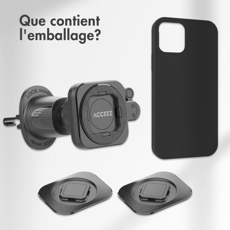 Accezz EasyLock telefoonhouder auto - inclusief hoesje Apple iPhone 13 - Ventilatierooster - 360 graden draaibaar - Zwart - Afbeelding 7