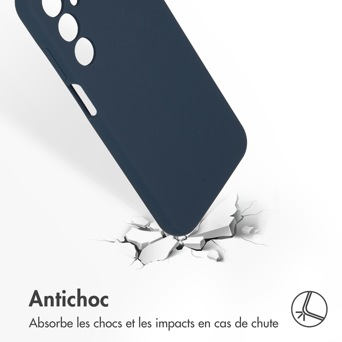 Accezz Liquid Silicone Backcover Samsung Galaxy A25 (5G) - Donkerblauw - Afbeelding 4