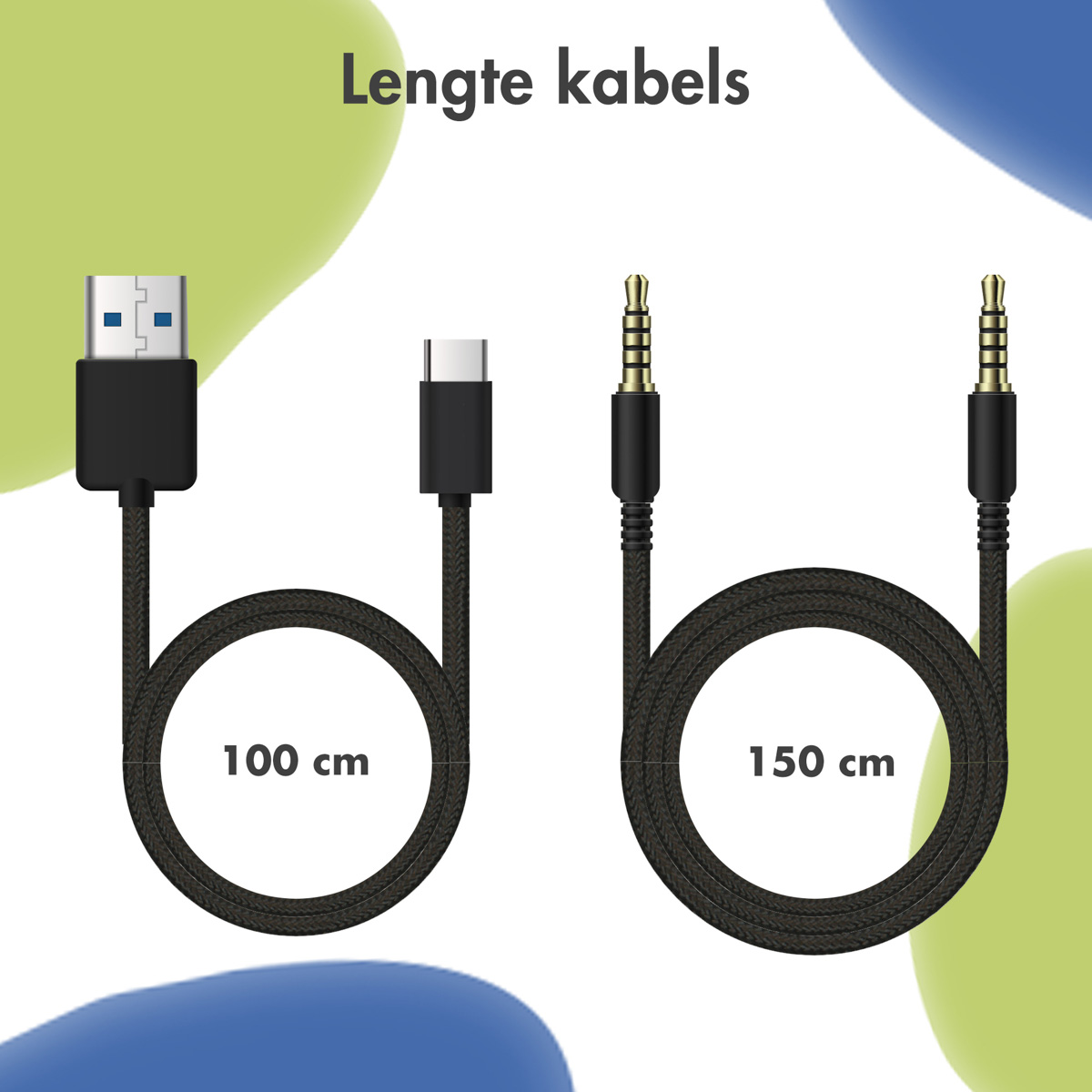 imoshion Kids Dino Bluetooth Headphones – Kinder koptelefoon met decibelbegrenzer – Draadloze koptelefoon + AUX kabel – Cobalt Blue / Lime