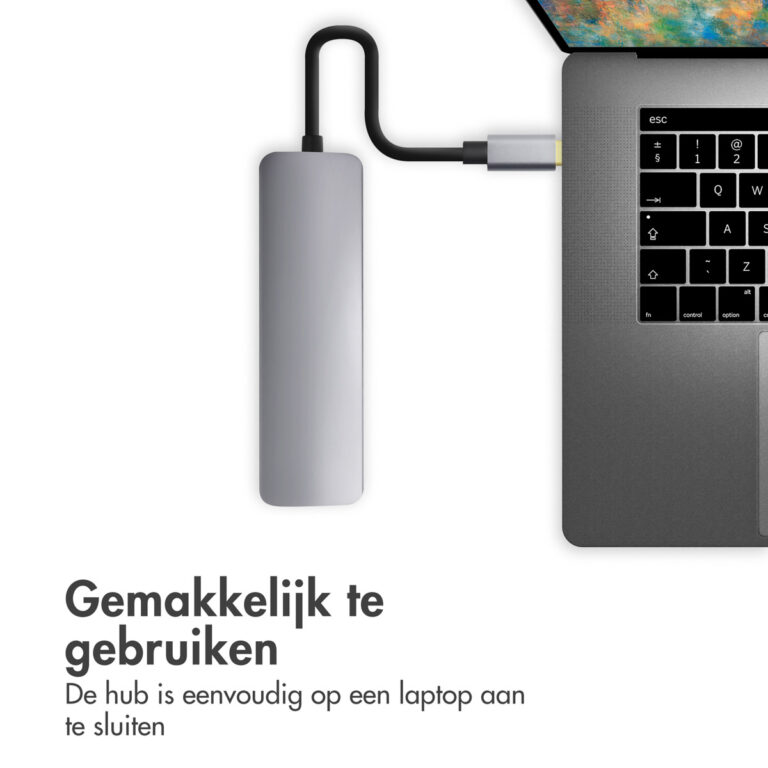 Accezz 5-in-1 USB-C Hub - 4K 30Hz Ultra HD - 100 Watt opladen - Docking station - Afbeelding 5