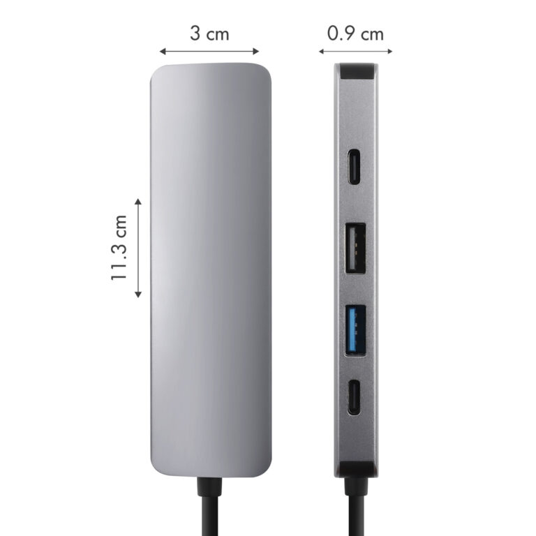 Accezz 5-in-1 USB-C Hub - 4K 30Hz Ultra HD - 100 Watt opladen - Docking station - Afbeelding 3