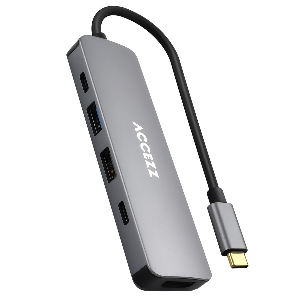 Accezz 5-in-1 USB-C Hub – 4K 30Hz Ultra HD – 100 Watt opladen – Docking station