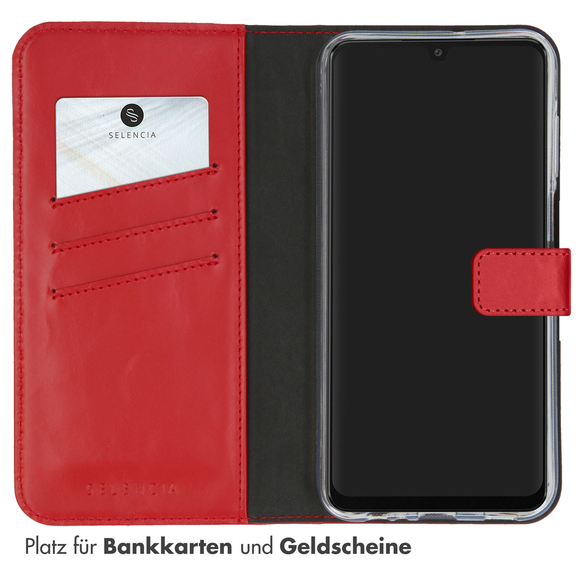 Selencia Echt Leren Bookcase Samsung Galaxy A15 (5G/4G) - Rood - Afbeelding 9