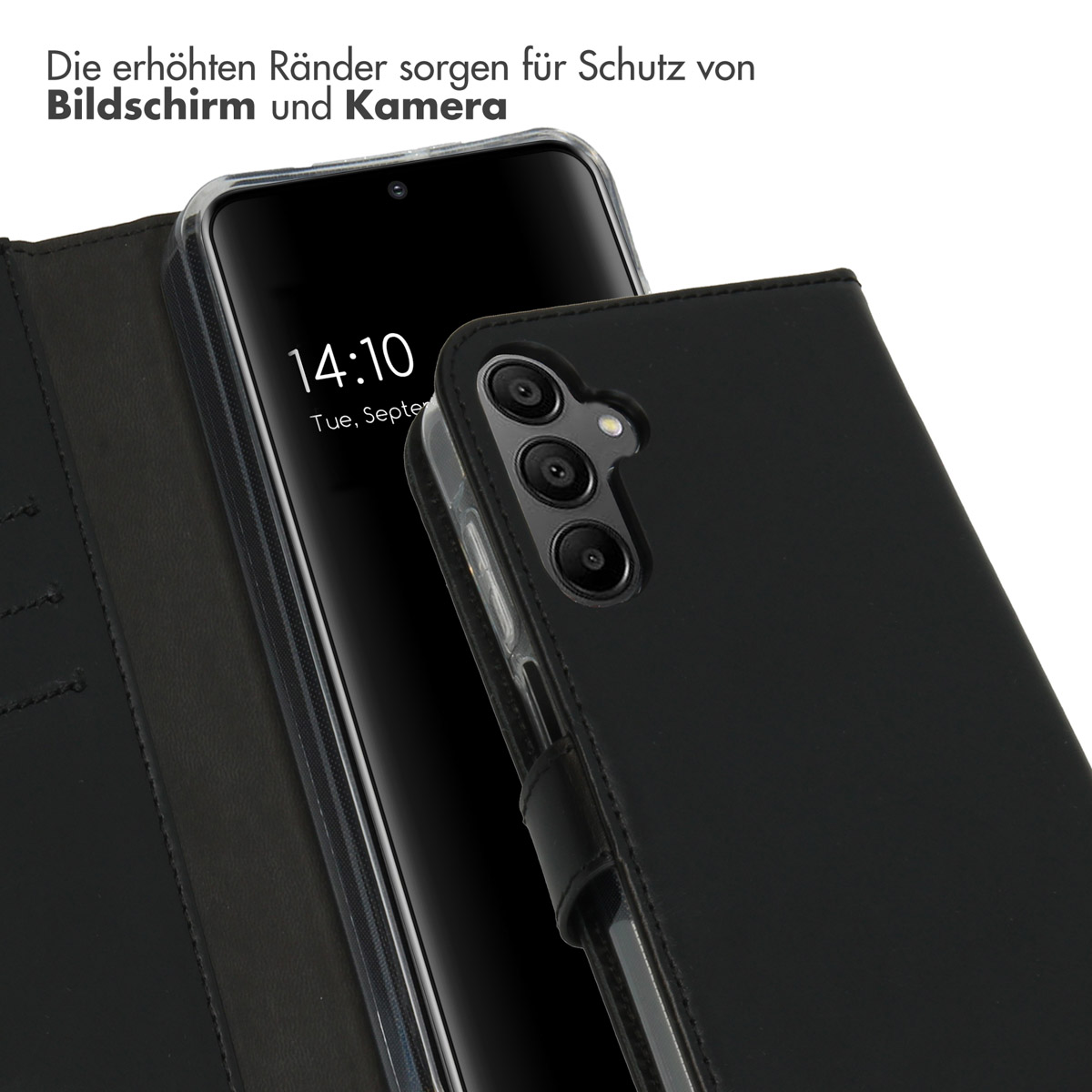 Selencia Echt Leren Bookcase Samsung Galaxy A15 (5G/4G) - Zwart - Afbeelding 10