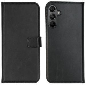 Selencia Echt Leren Bookcase Samsung Galaxy A15 (5G/4G) - Zwart