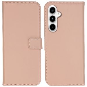 Selencia Echt Leren Bookcase Samsung Galaxy A55 - Dusty Pink