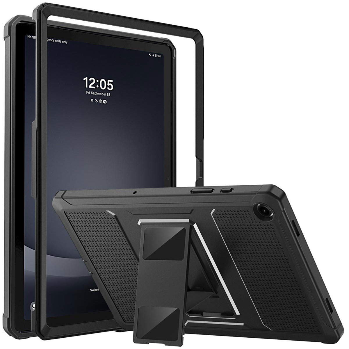 Accezz Rugged Back Case Samsung Galaxy Tab A11 Plus / A9 Plus - Zwart - Afbeelding 5