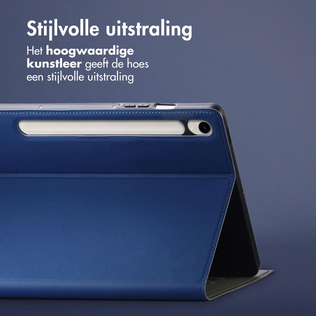 Accezz Classic Tablet Case Samsung Galaxy Tab S10 Ultra / Tab S9 Ultra - Donkerblauw - Afbeelding 5