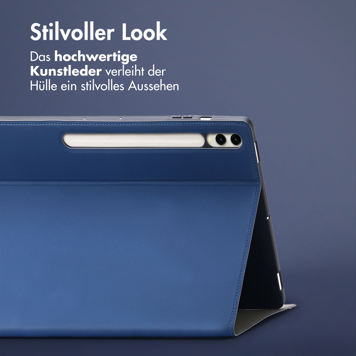 Accezz Classic Tablet Case Samsung Galaxy Tab S10 Plus / Tab S9 FE Plus / Tab S9 Plus - Donkerblauw - Afbeelding 5