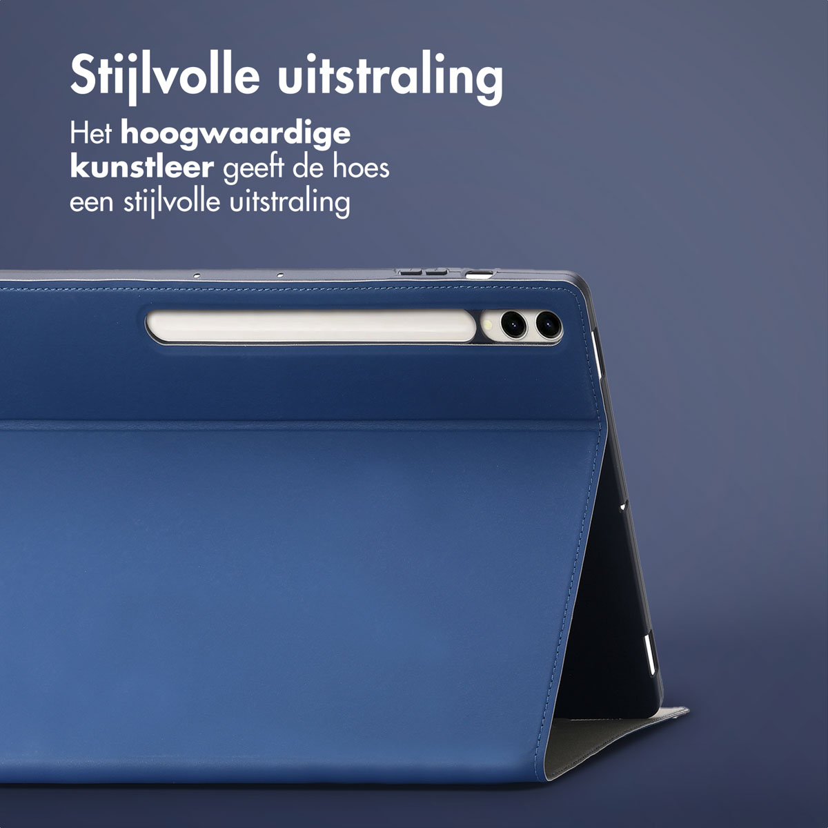 Accezz Classic Tablet Case Samsung Galaxy Tab S10 Plus / Tab S9 FE Plus / Tab S9 Plus - Donkerblauw - Afbeelding 6