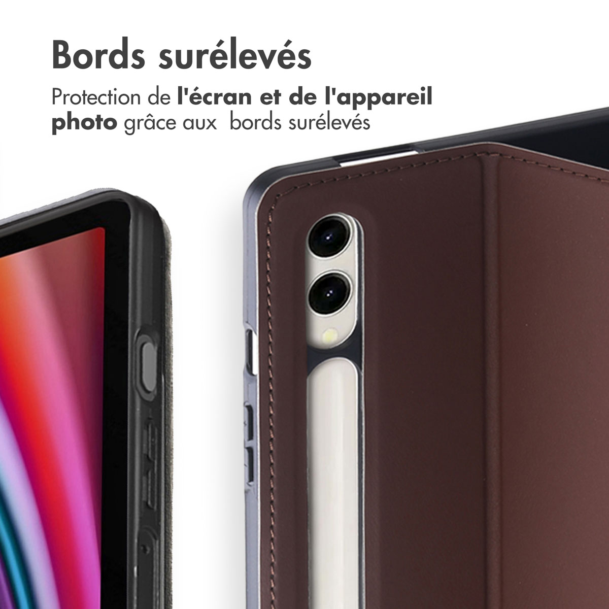 Accezz Classic Tablet Case Samsung Galaxy Tab S10 Plus / Tab S9 FE Plus / Tab S9 Plus - Bruin - Afbeelding 10