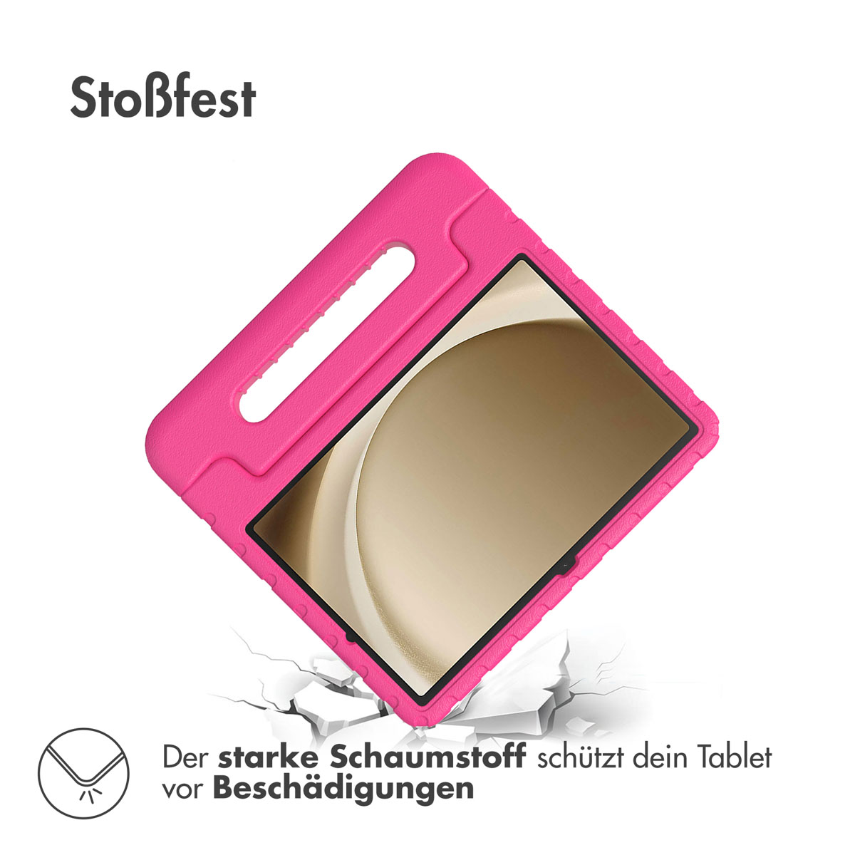 Accezz Kidsproof Backcover met handvat Samsung Galaxy Tab A11 Plus / A9 Plus - Roze - Afbeelding 4