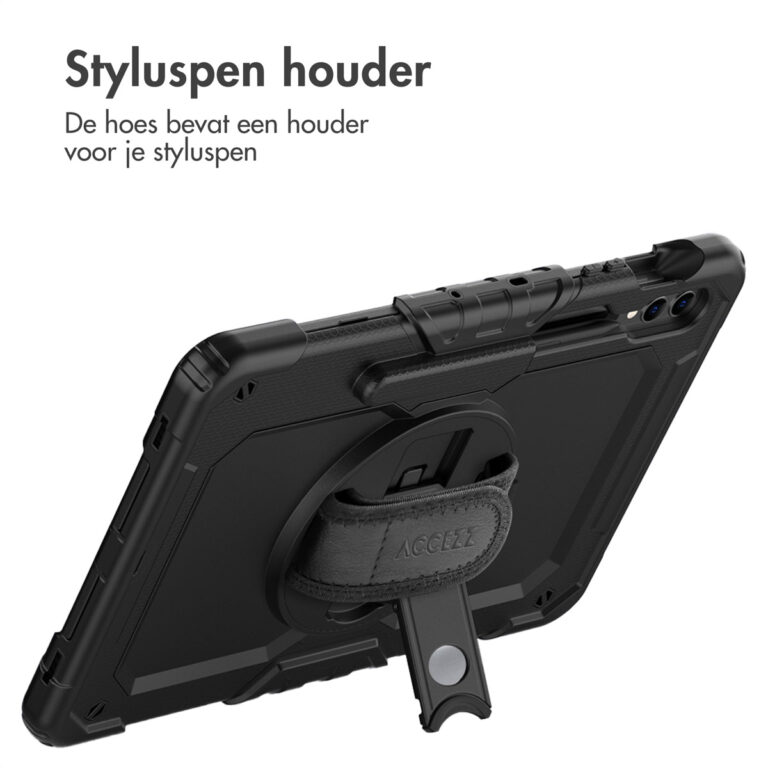 Accezz Rugged Backcover Shoulder Strap voor de Samsung Galaxy Tab S10 Plus / S9 FE Plus / Tab S9 Plus 12.4 inch - Zwart - Afbeelding 10