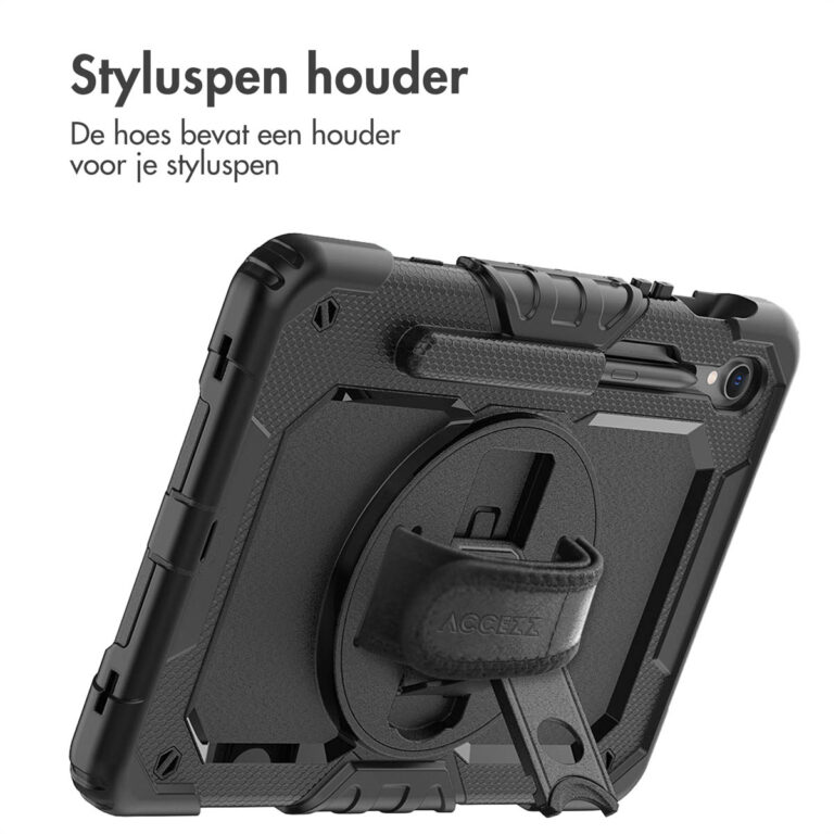 Accezz Rugged Backcover met schouderstrap Samsung Galaxy Tab S9 11.0 inch / Tab S9 FE 10.9 inch / S10 FE - Zwart - Afbeelding 10